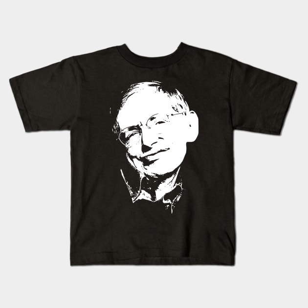 Stephen Hawking Kids T-Shirt by Nerd_art